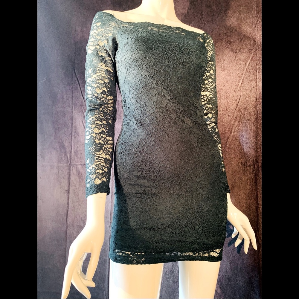 Long Sleeve Emerald Mini Dress